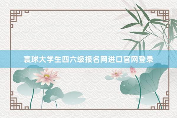 寰球大学生四六级报名网进口官网登录